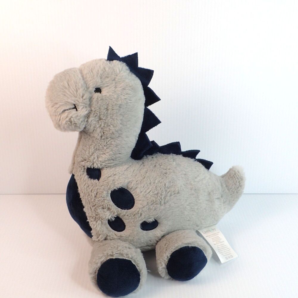Lambs & Ivy Baby Dino Blue/Gray Plush Dinosaur Stuffed Animal Toy Plushie- Spike